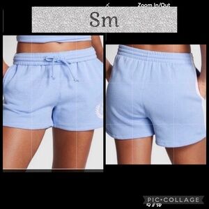Victoria’s secret pink classic shorts sz sm baby blue crest logo
